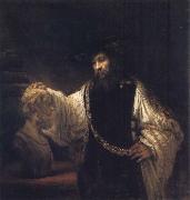 REMBRANDT Harmenszoon van Rijn Aristotle Contemplation a Bust of Homer oil painting